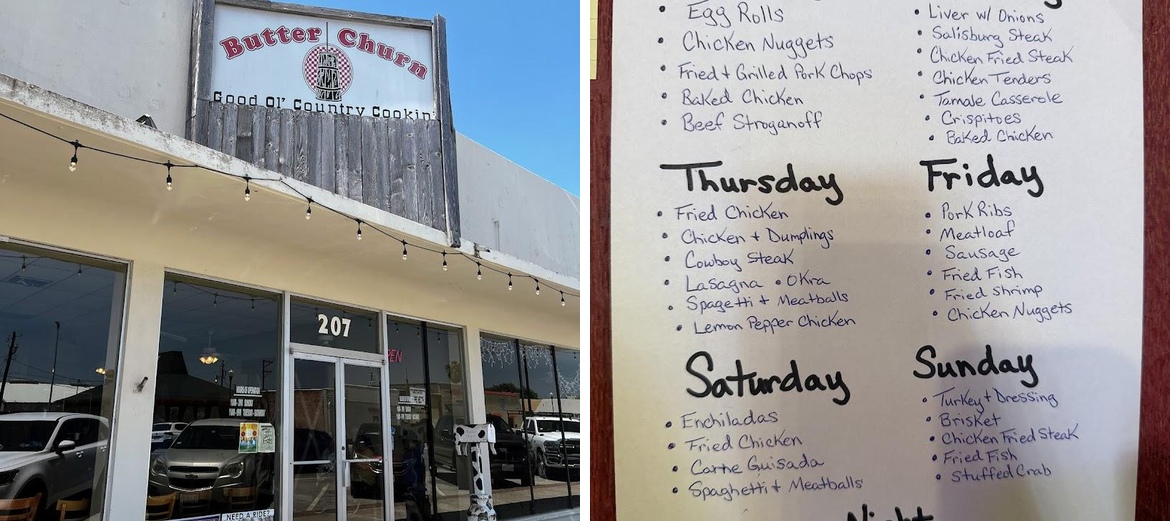 Butter Churn Restaurant Menu